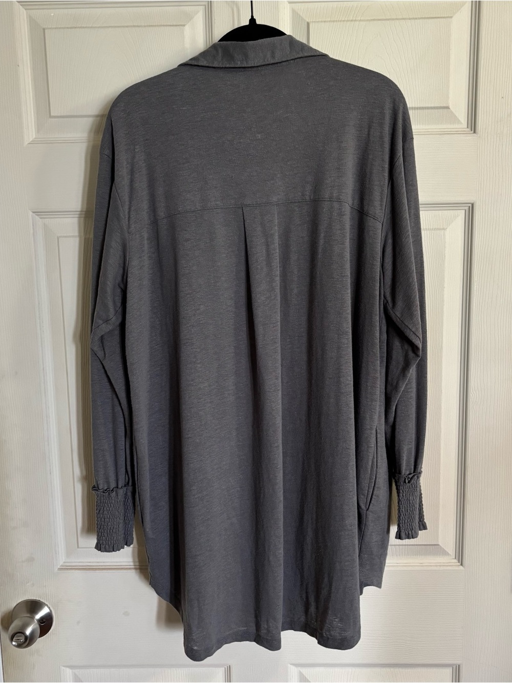 Free People Beach XS Promenade Mini Shirt Dress Tunic Button Front Linen Blend - Picture 3 of 10